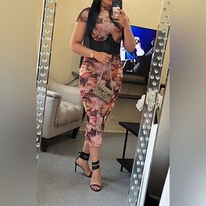 Elegant Floral Midi dress